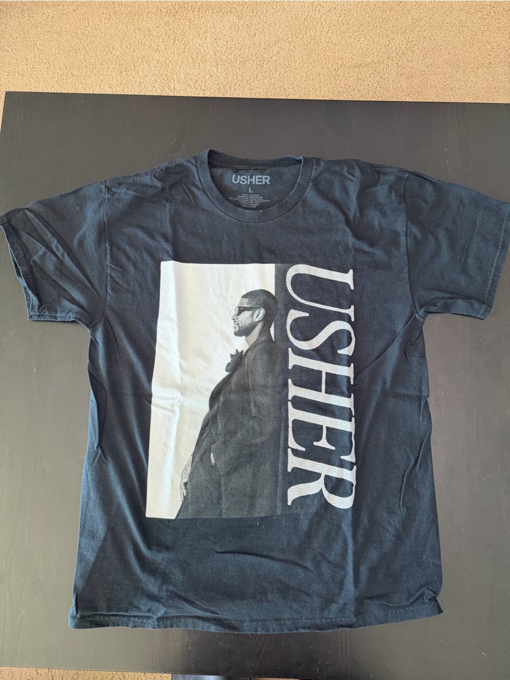 Usher Graphic Concert Tour Tee Black & White